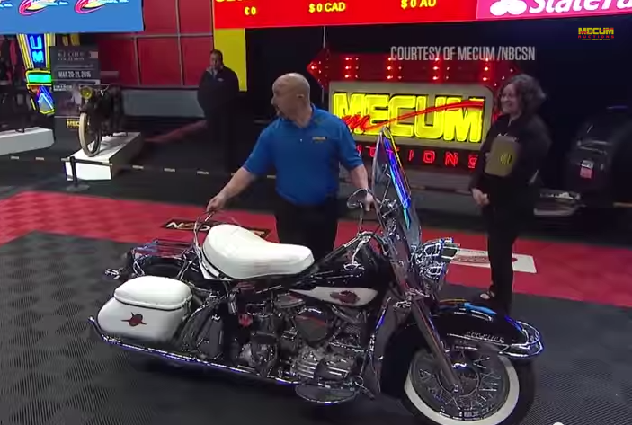 The auction of Killer's 1959 Harley-Davidson.