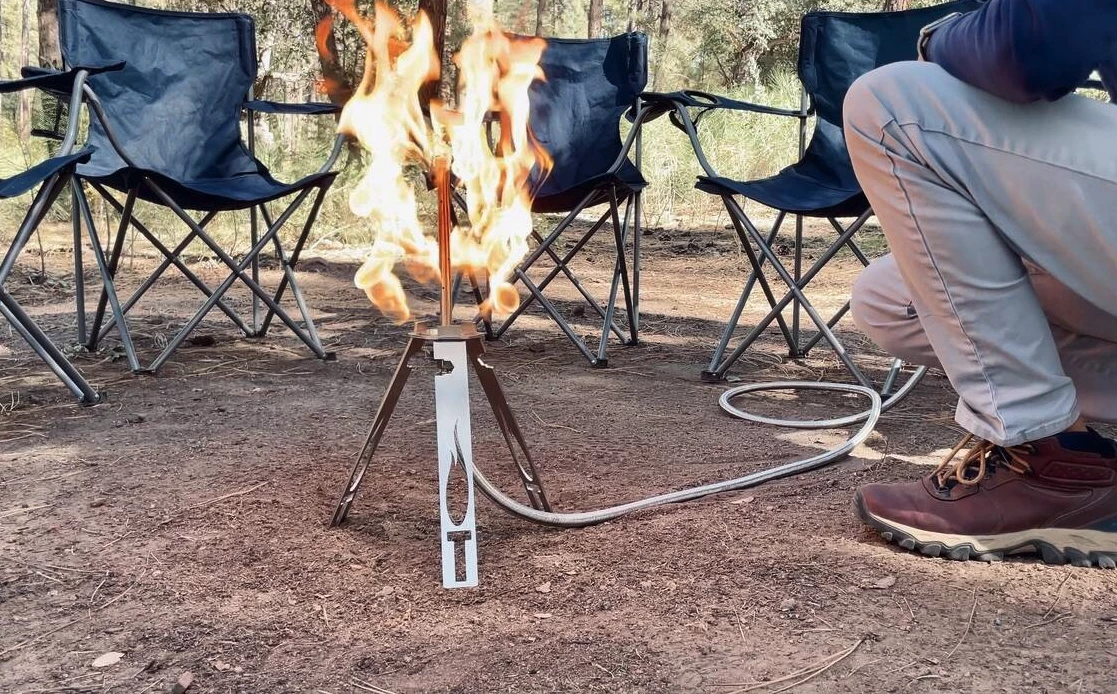 The Tripod Torch packs small and light, assembling in minutes to serve as the centerpiece of base camp