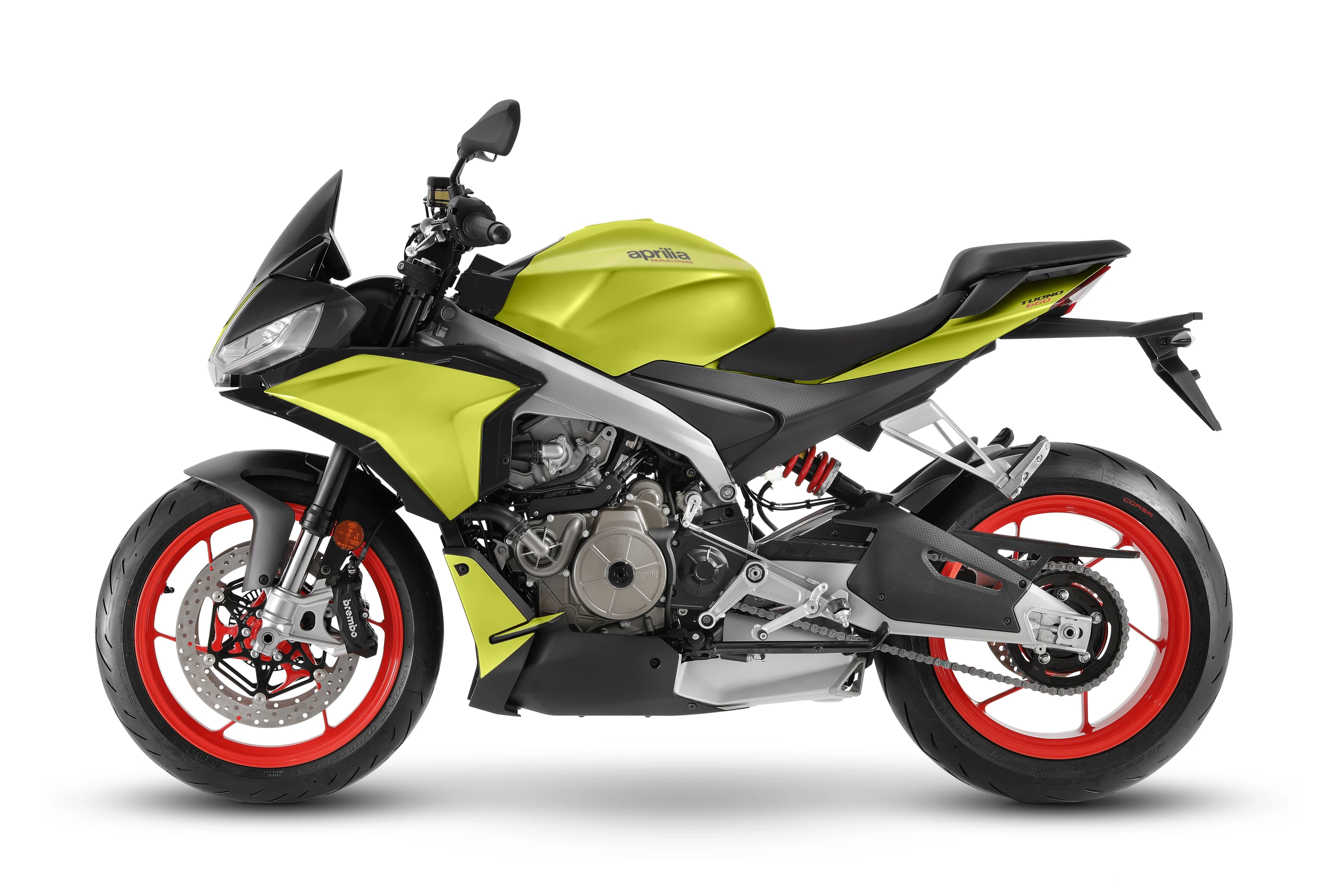 The 2021 Aprilia Tuono 660 in Acid Gold trim