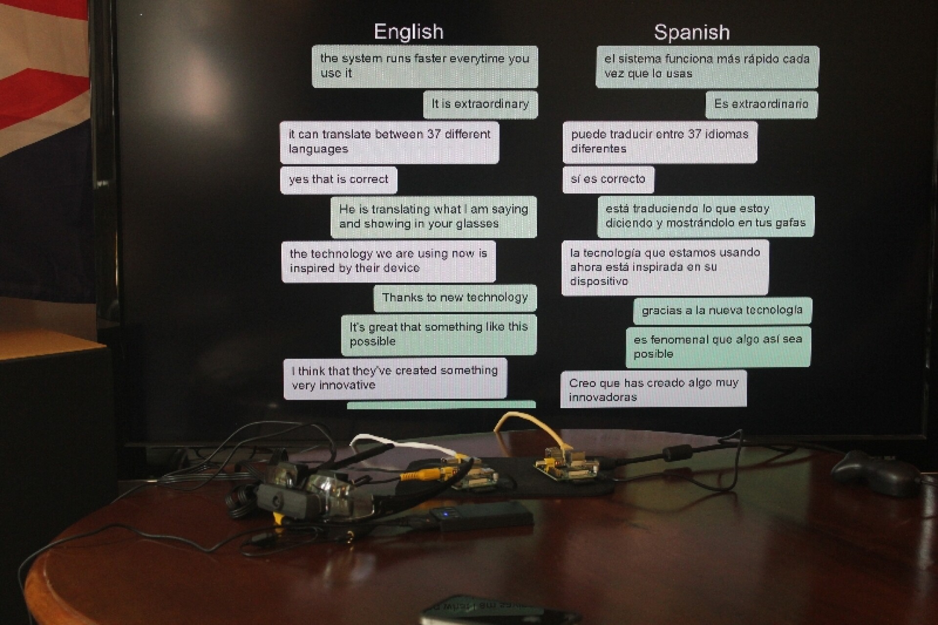 Augmented reality glasses perform realtime language translation