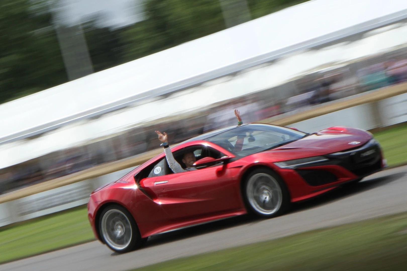 The new Honda NSX making a run at Goodwood