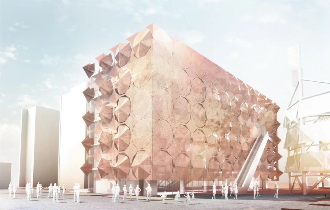 Each umbrella frame is made from aluminum whilst the surface utilizes the increasingly popular perforated corten steel (Image: 3Gatti)