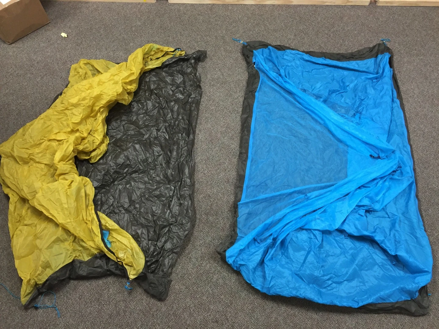 The tent and alcove snap together to create one large tent with double the floorspace