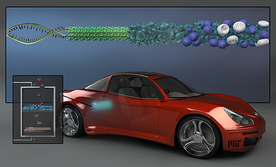 Virally created batteries have the potential to give electric vehicles greater range
