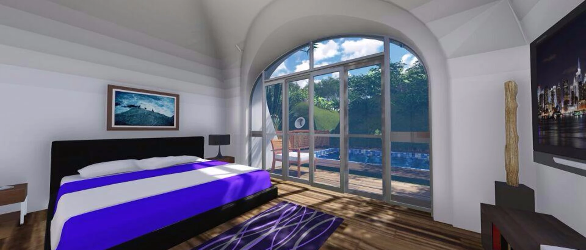 A rendering of a Green Magic Home bedroom