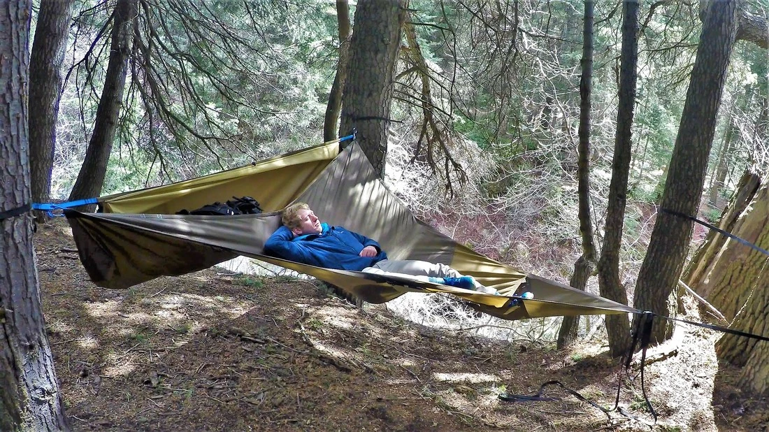 Lounging or snoozing in the Treble Hammock 2.0