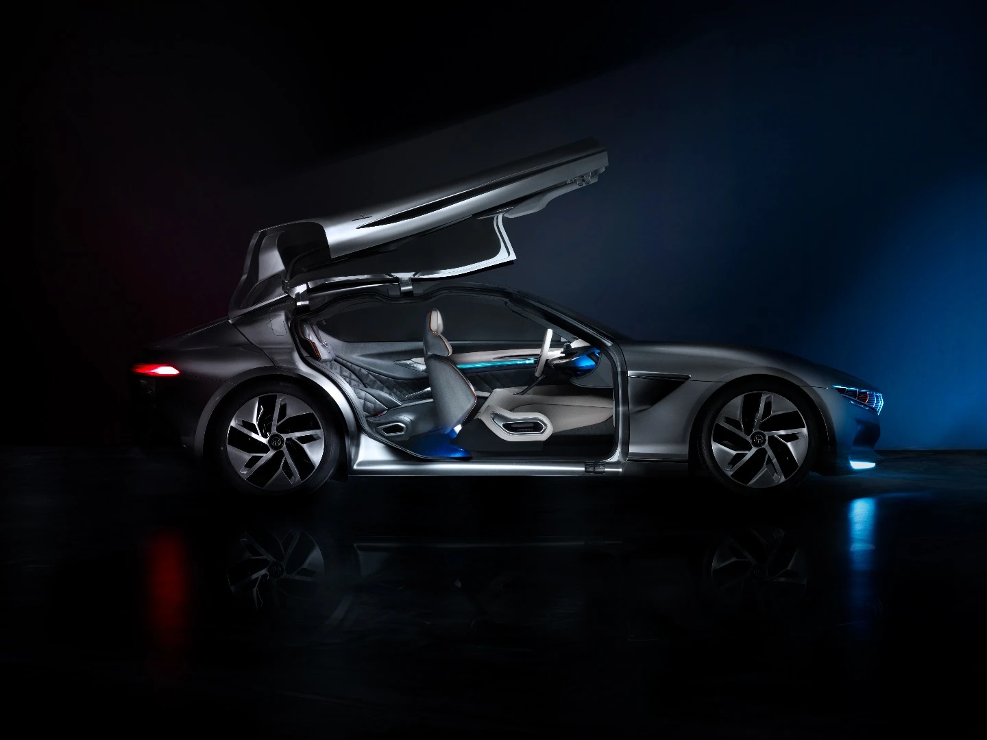 The Pininfarina HK GT with the doors up