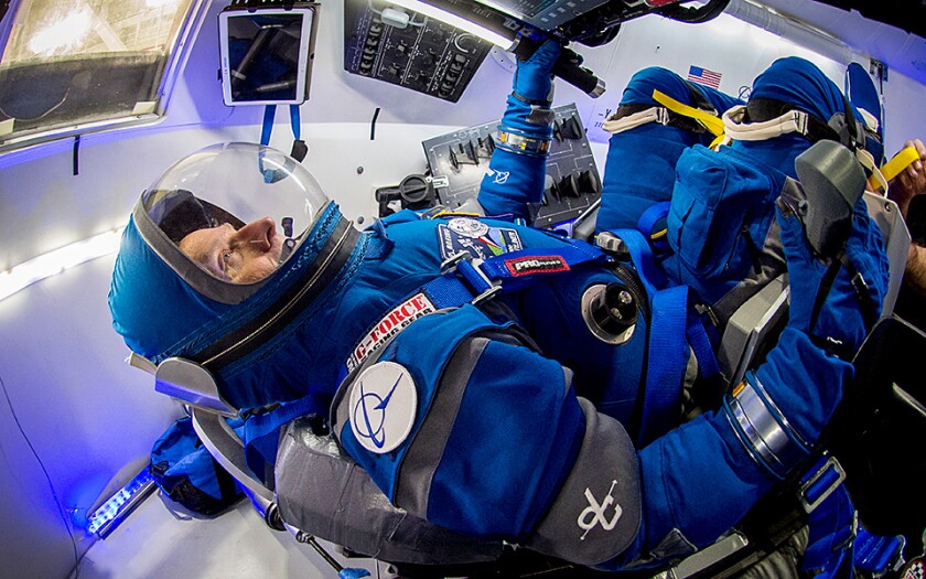 Boeing Blue suit in simulator