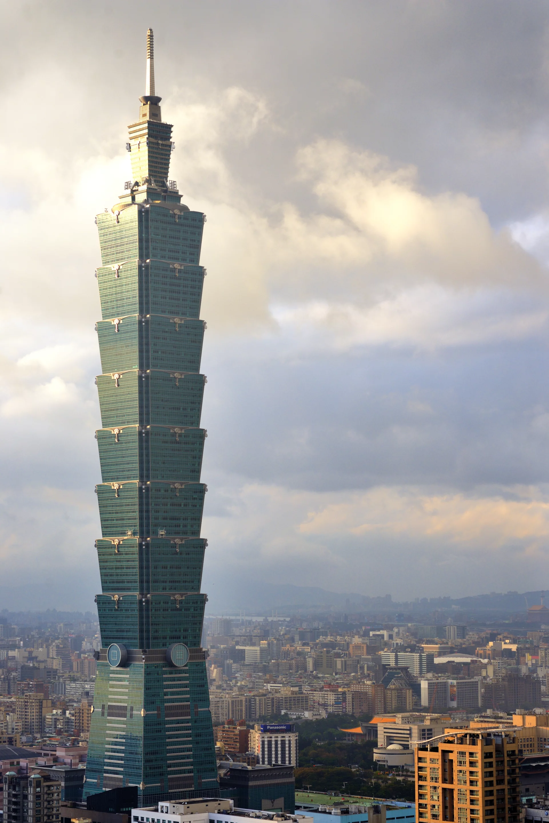 Taipei 101 - Currently the 5th tallest building in the world, it stands in an area that's prone to earthquakes and typhoons.