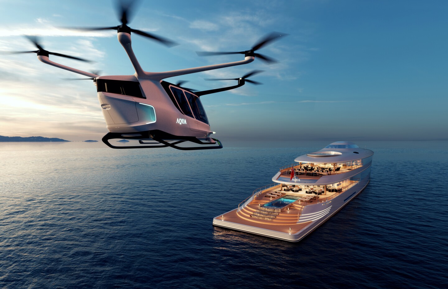 That eVTOL render appears to be a rebranded version of the Alakai Skai, which is also hydrogen-powered