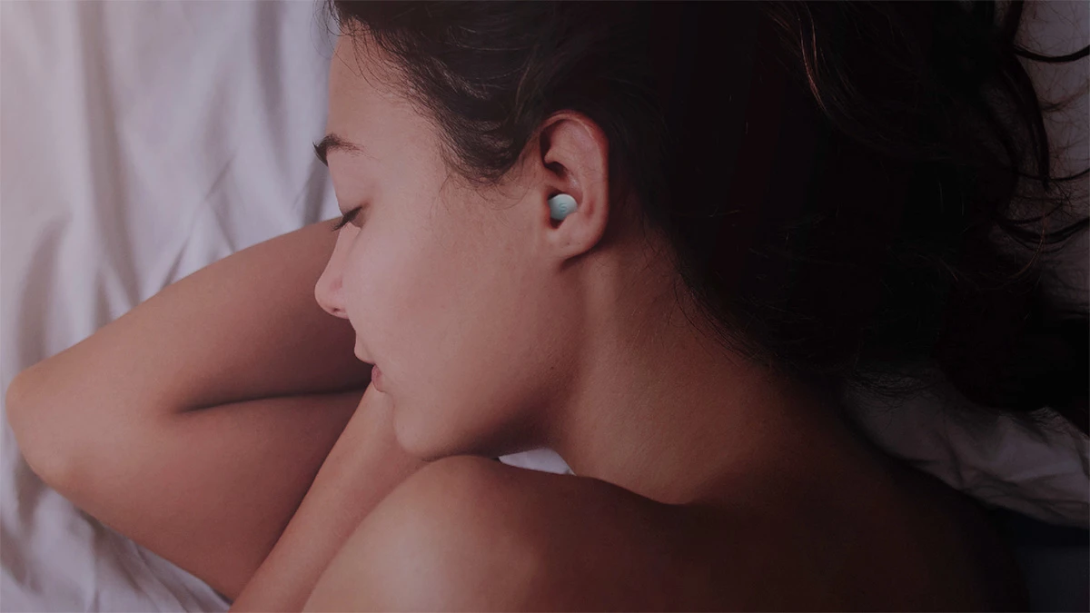 The SomniBuds use foam ear tips to deliver a precise fit and passively block noise while you sleep