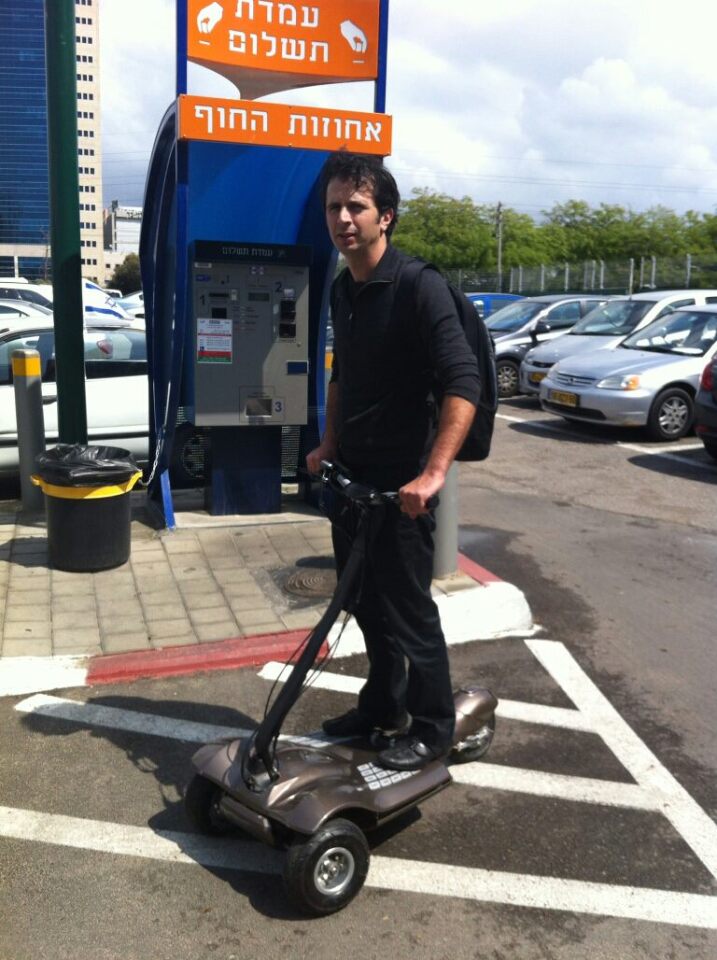 Designer Amir Zaid takes the prototype for a test drive in Tel Aviv