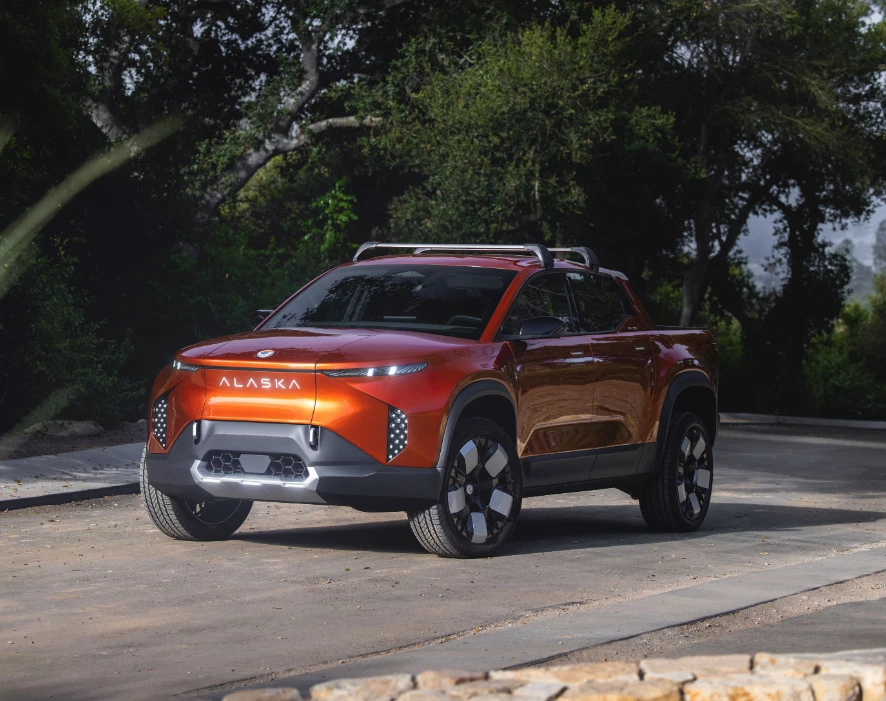 Fisker gives the Alaska a more car-like face but doesn't plan to skimp on pickup utility