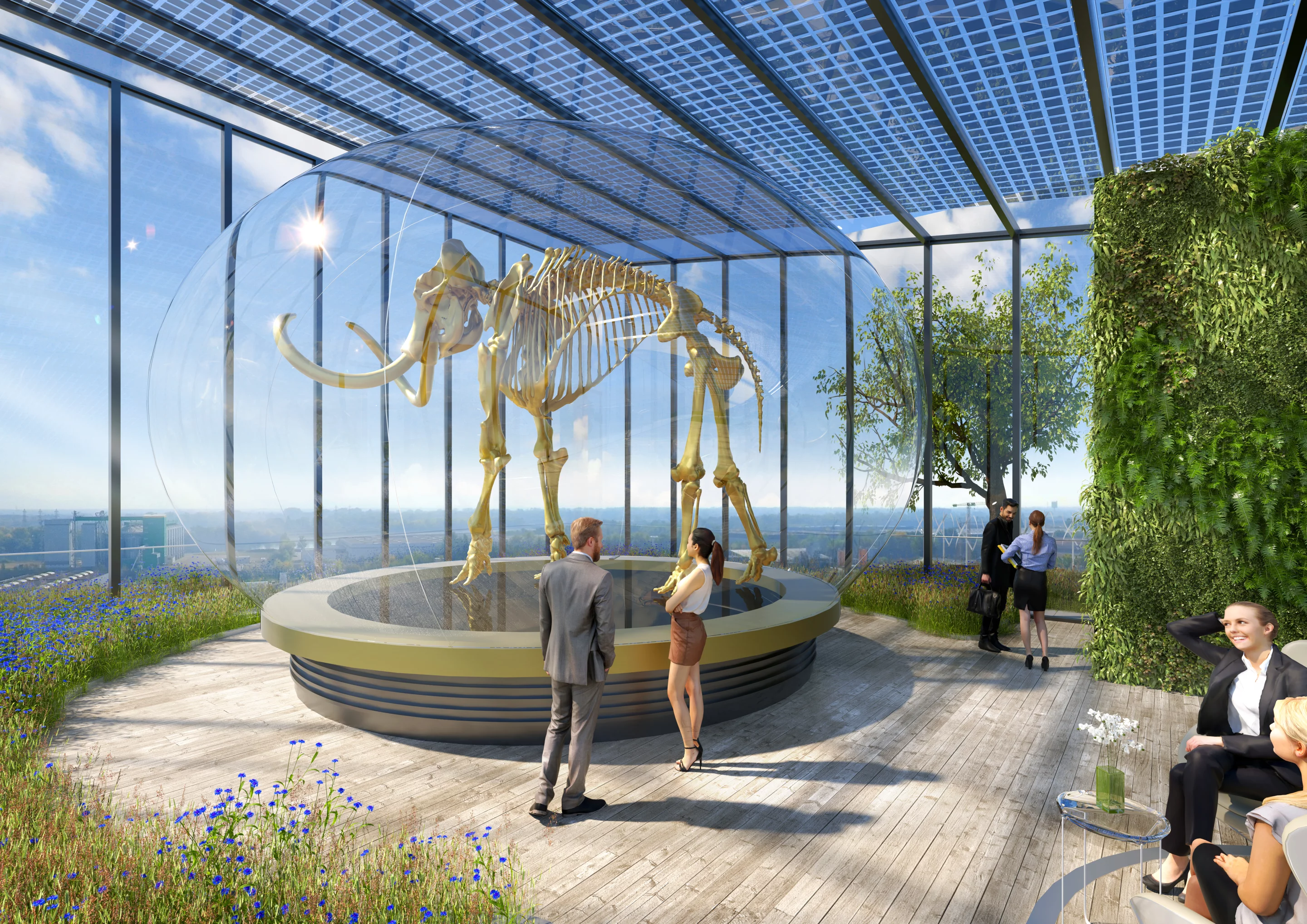 Semaphore will boast a skeleton of a mammoth, which is the company's mascot, at its uppermost point