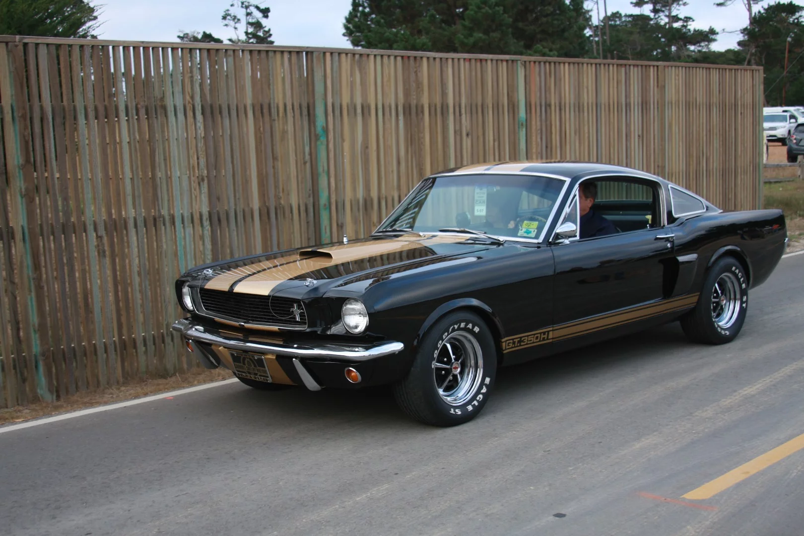 A Hertz Mustang on Pebble Beach Concours d'Elegance Tour d"Elegance
