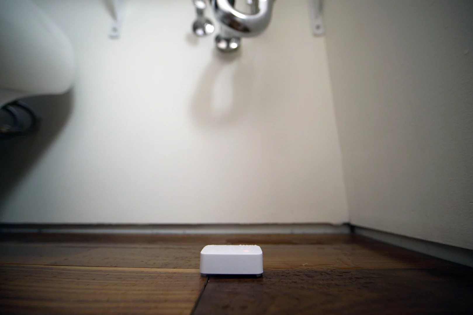 The Smart Tiny Home features water leak sensors that send an alert to the user's smart home app in the event that a leak is detected