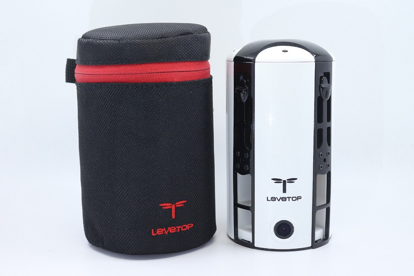 When its arms are folded in, the LeveTop drone can be stuffed in an optional carrying case, then carried around like a thermos