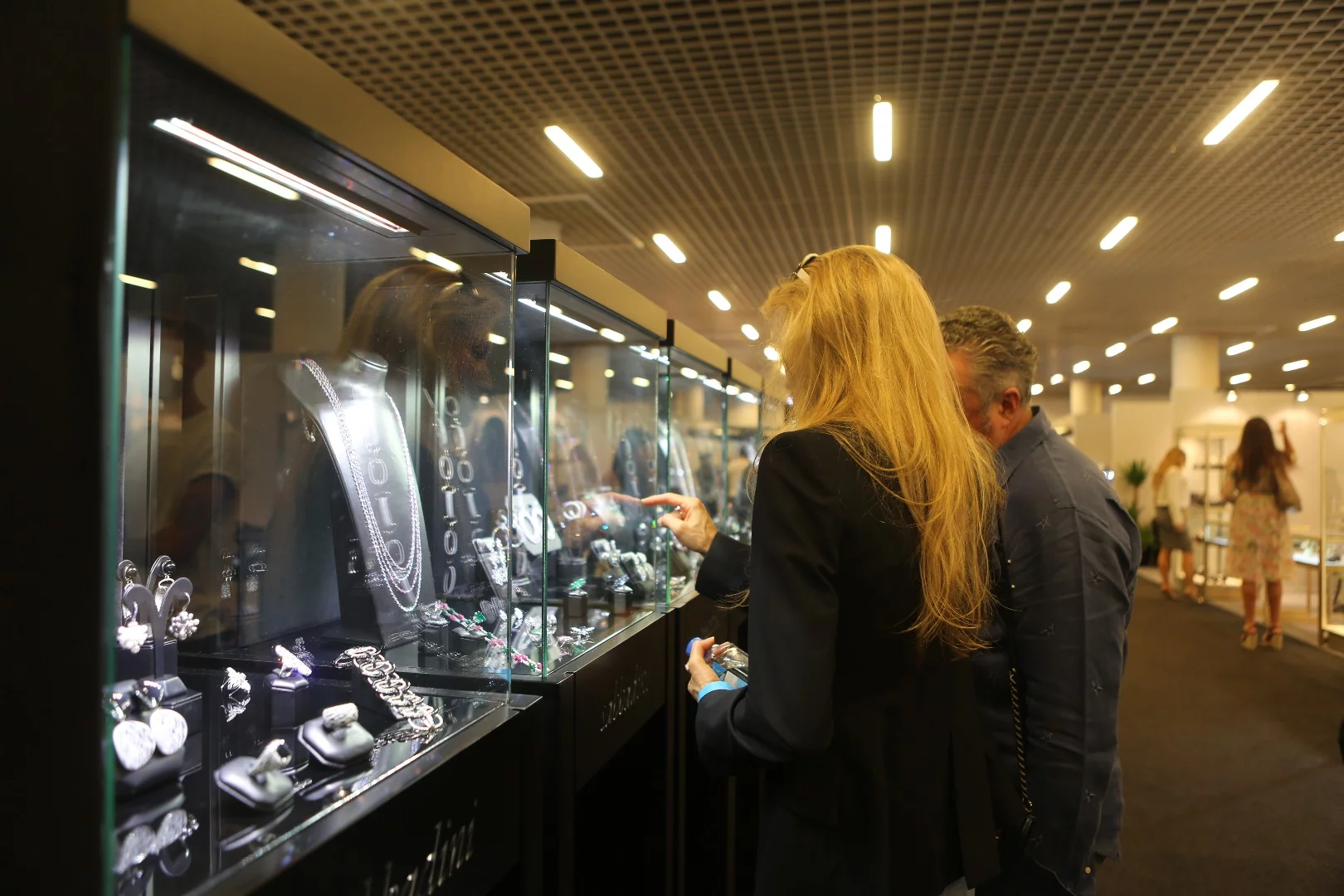 The jewellery and watch section was a hive of activity ...