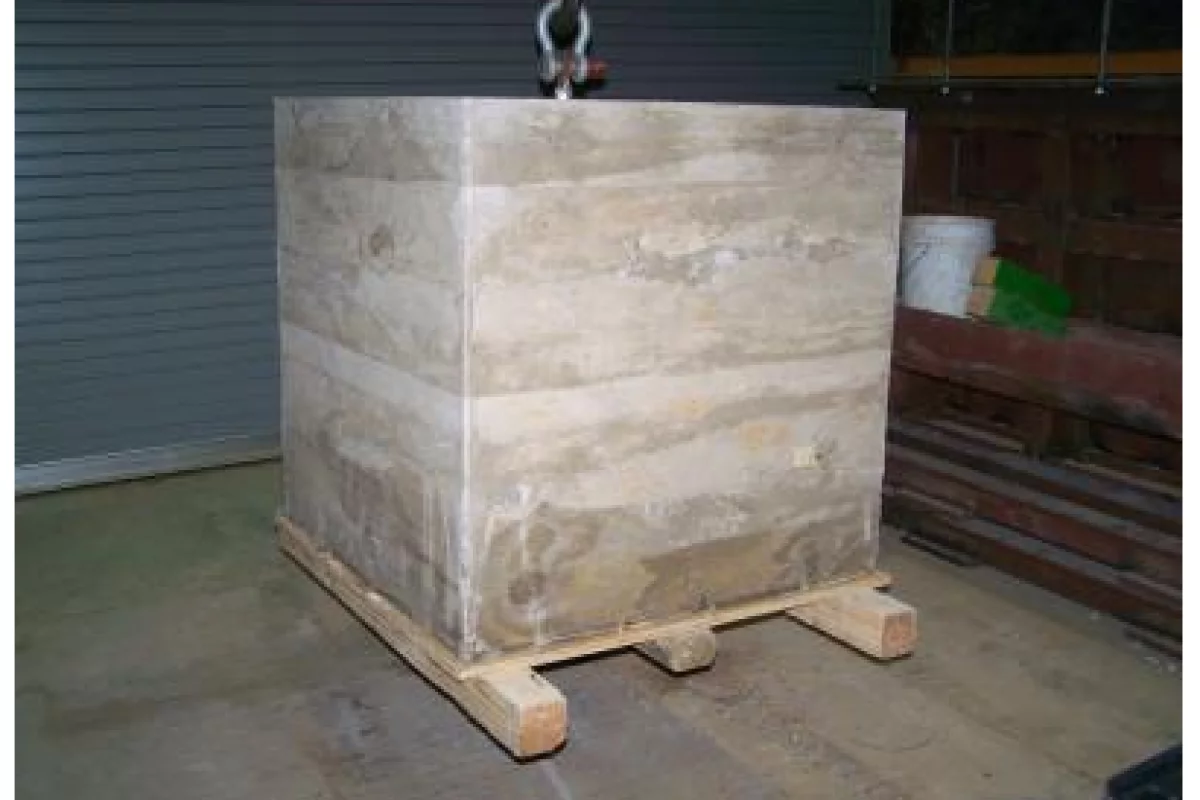 'Green' research at Louisiana Tech has resulted in new geopolymer concrete technology, like this 5,000lb concrete block cast using fly ash