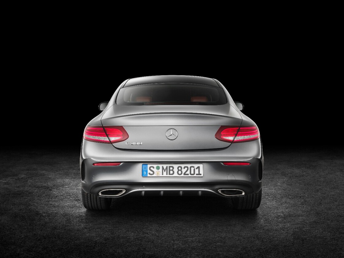 The C-Class Coupe's rear end draws heavily on design cues introduced on the S-Class