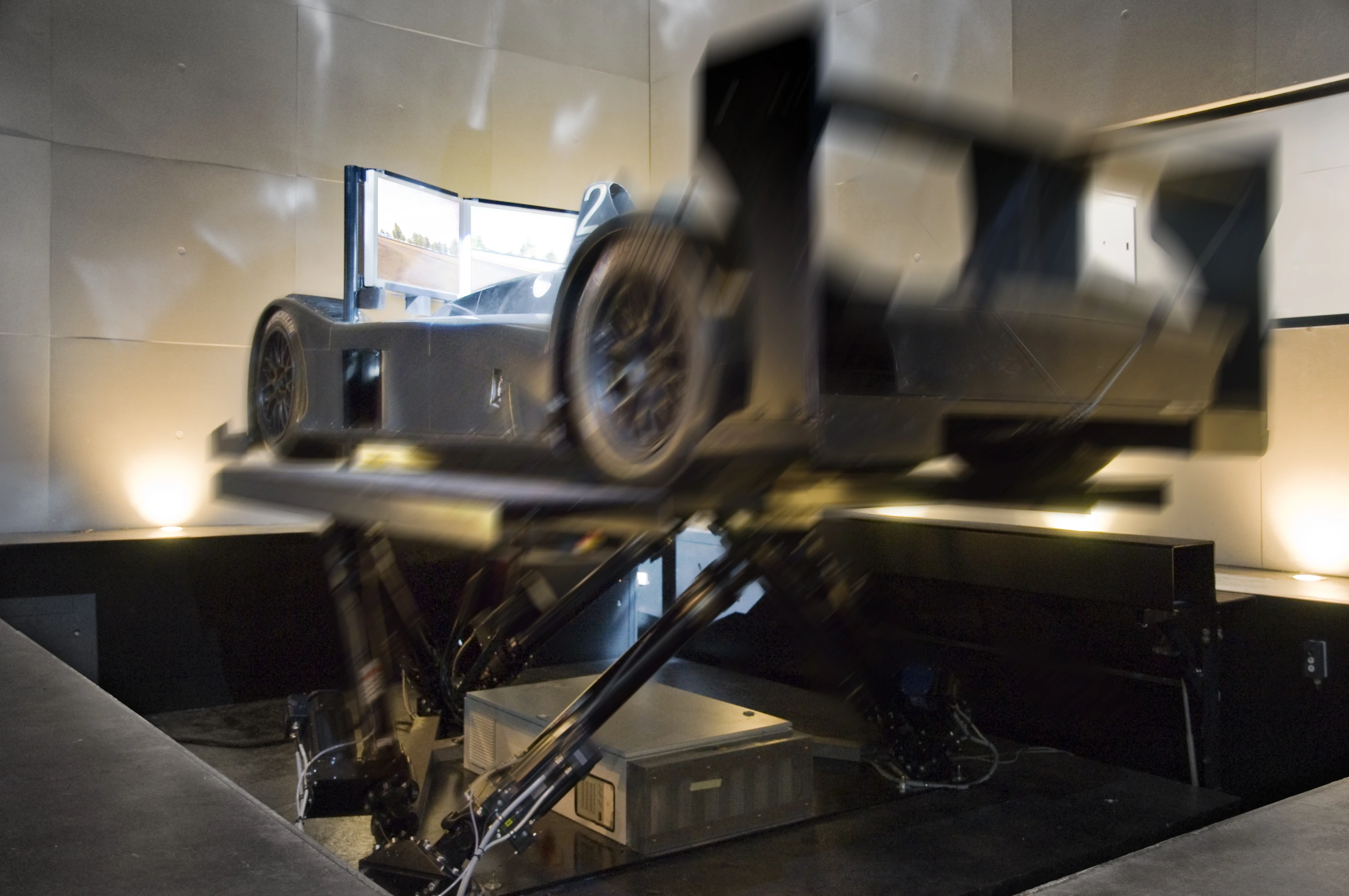 Each simulator at I-WAY World features up to six degrees of freedom