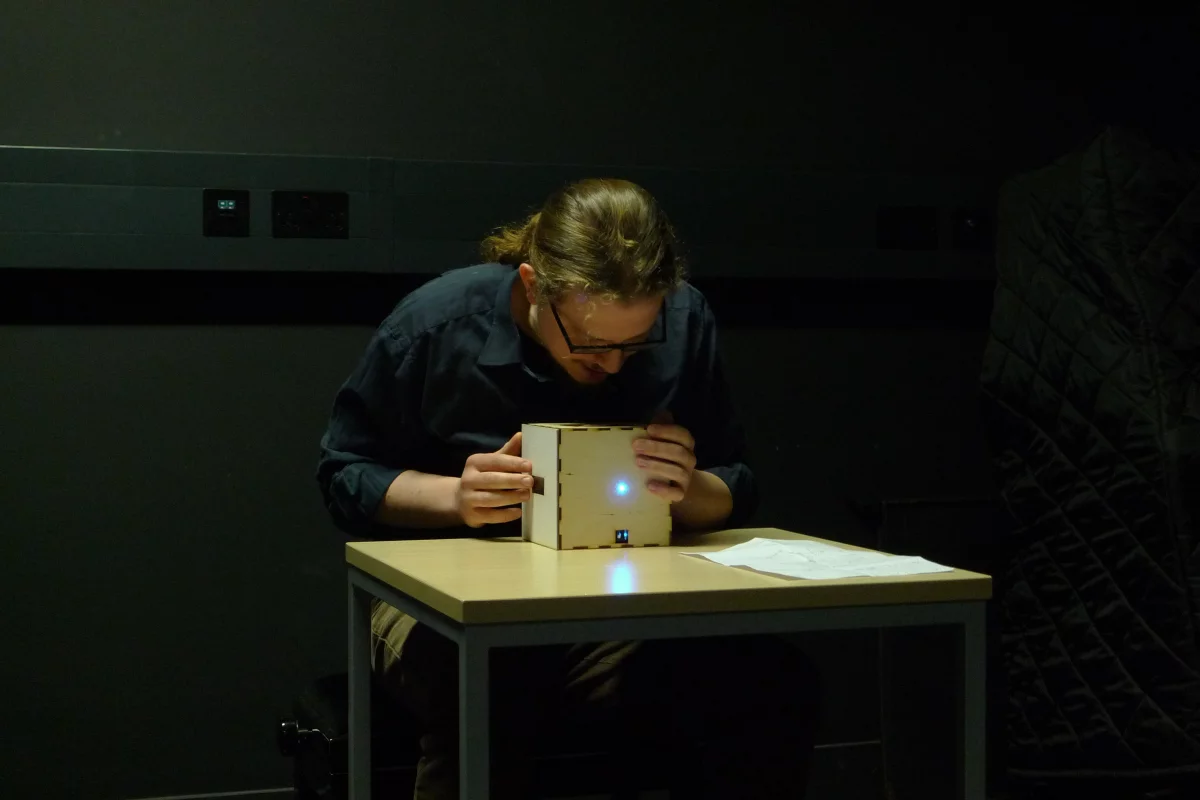 Percussionist Enrico Bertelli puts the digital music cube through its paces