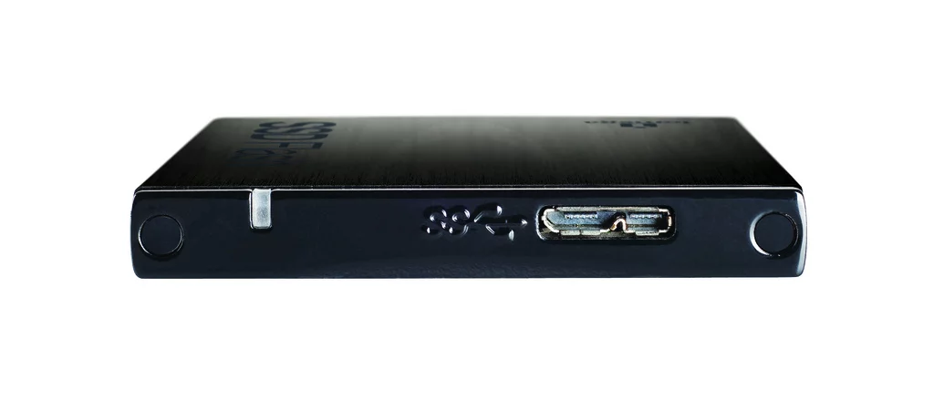 Iomega's external SSD unit: side view