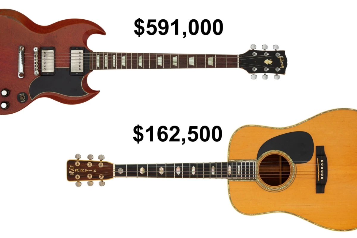 Duane Allman's Gibson SG and Graham Nash's Woodstock Martin D-45