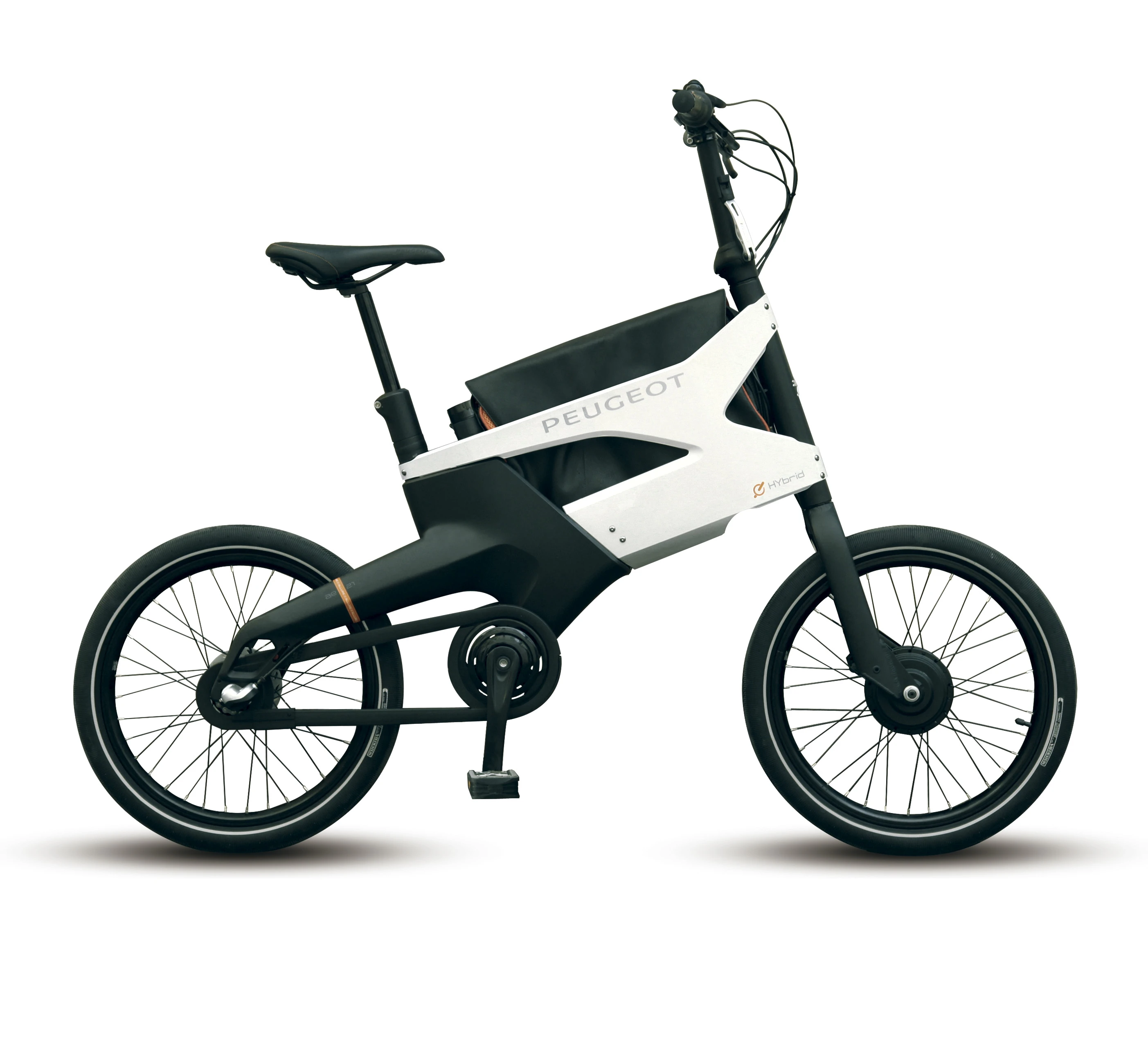 Peugeot's AE21 Hybrid electric bike features folding handlebars and pedals for easier storage