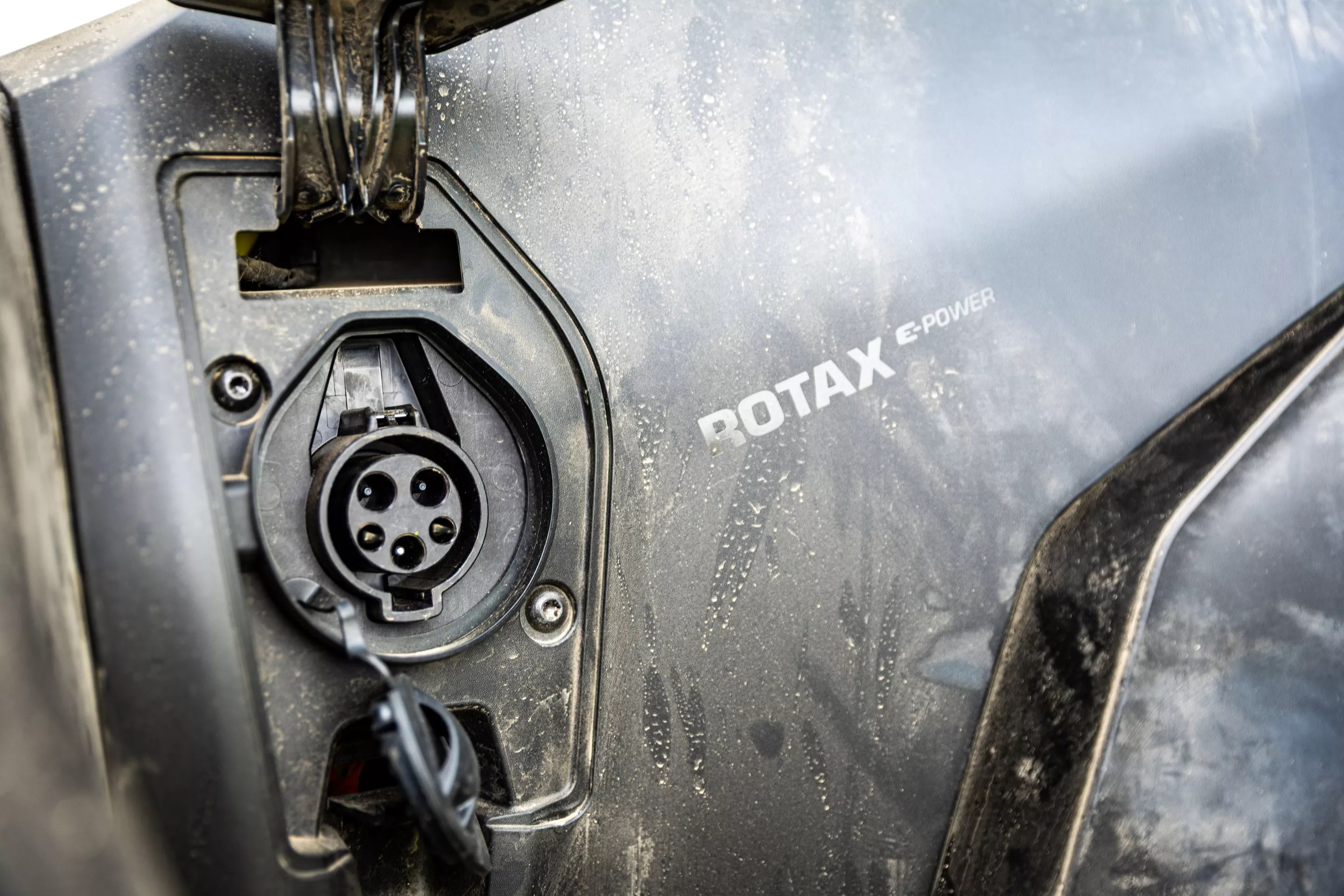 The J1772 plug for the Outlander Electric allows both level 1 and 2 charging