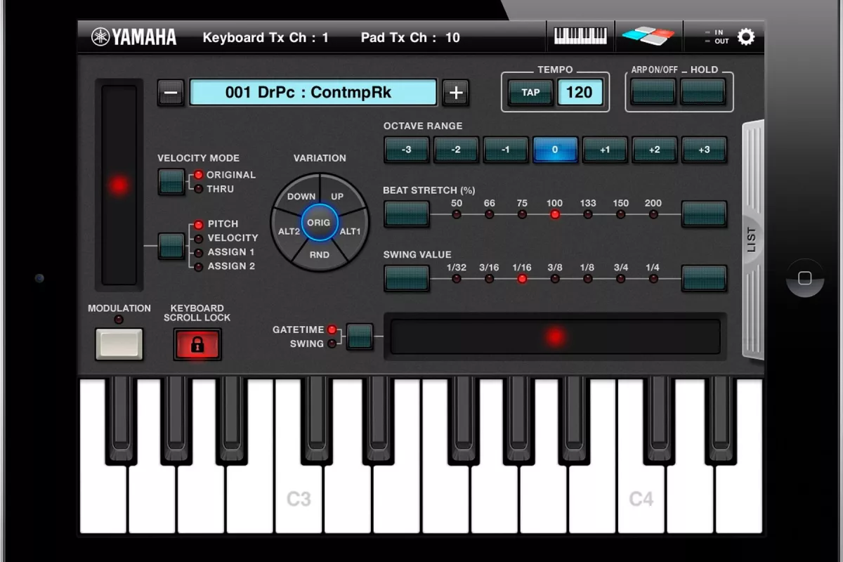 Yamaha's Arp & Drum app for iPad