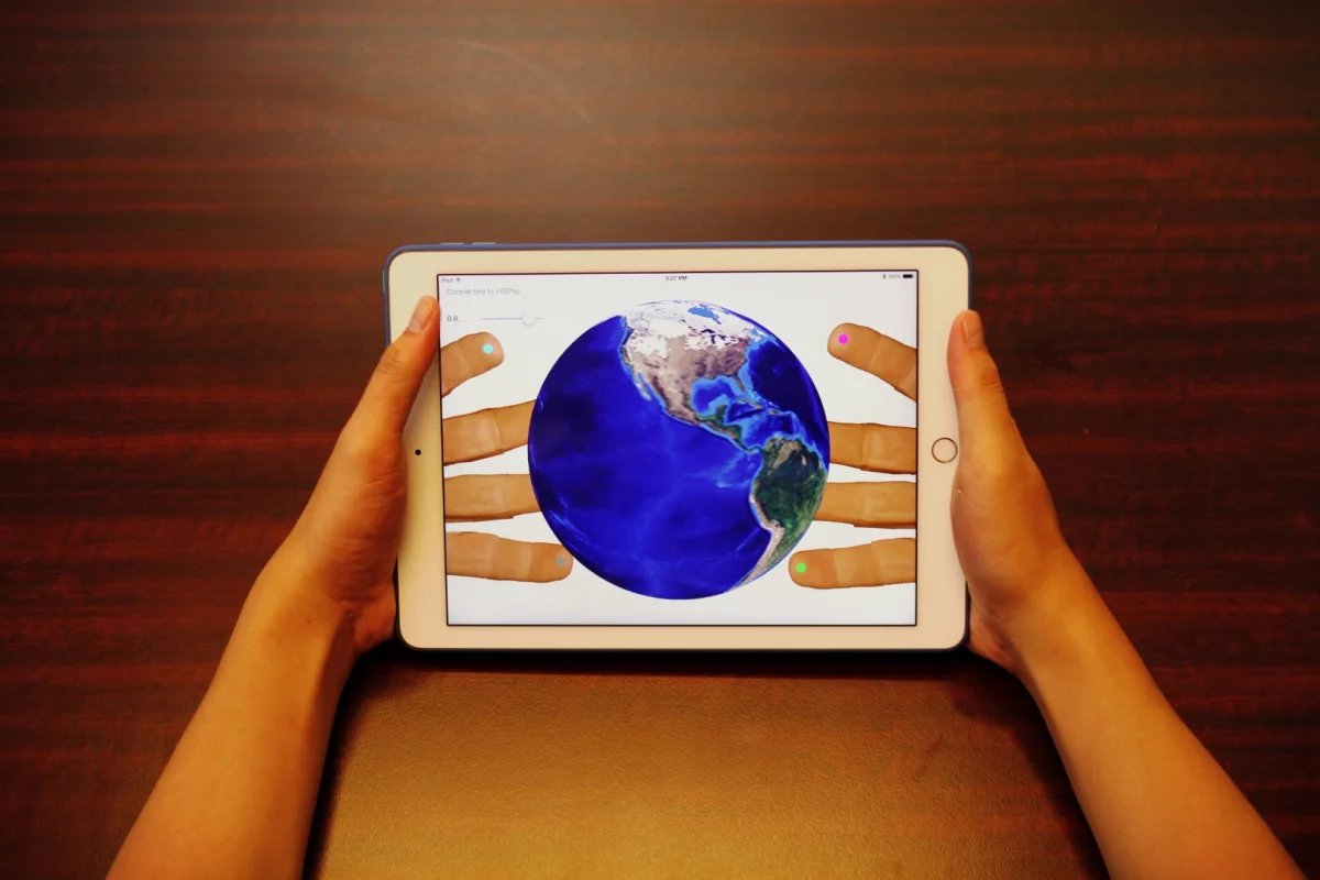 The HandyCase lets fingers control screens "through" the back of devices