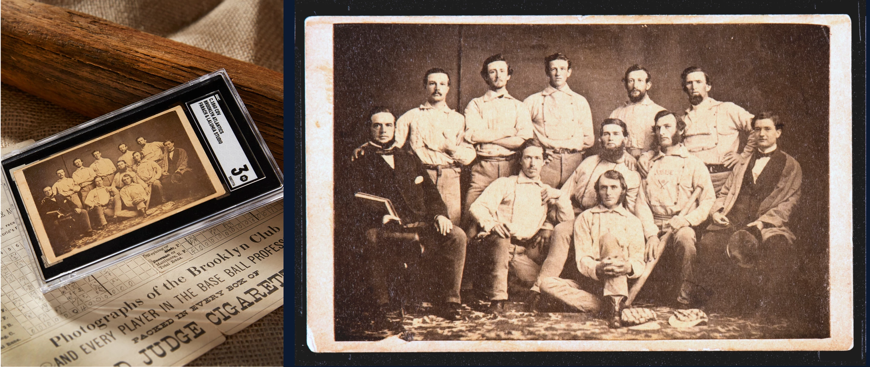 This seminal artifact ranks with the most significant mementos of baseball's infancy ever to surface at auction. It is quite possibly the only team baseball card to be printed before the first drop of blood was spilled in the American Civil War