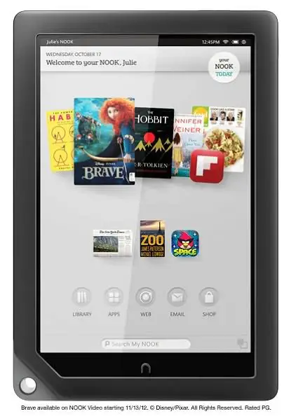NOOK HD+ from the front with its new interface