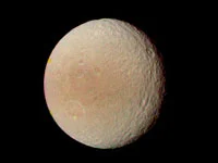 Saturn's moon Tethys, with huge canyon system (Image: NASA)