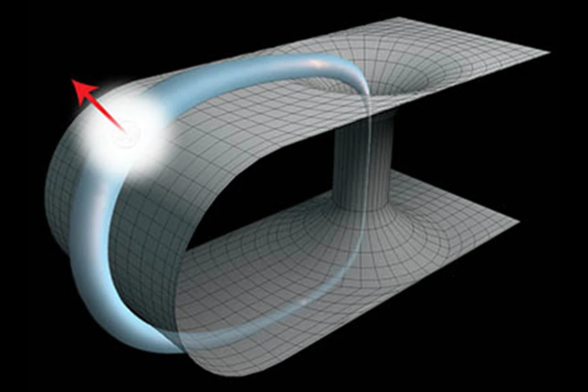 Researchers at the University of Queensland have simulated the behavior of a photon traveling back in time through a wormhole (Image: University of Queensland)