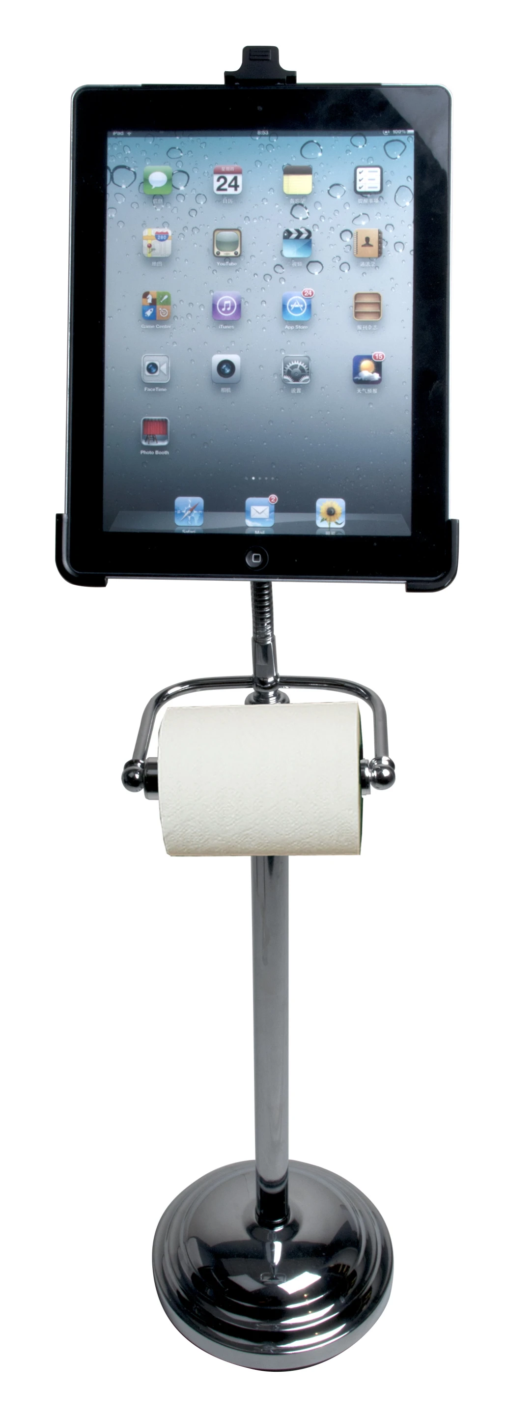 The Pedestal Stand for iPad means your tablet will always have a comfortable home in the bathroom