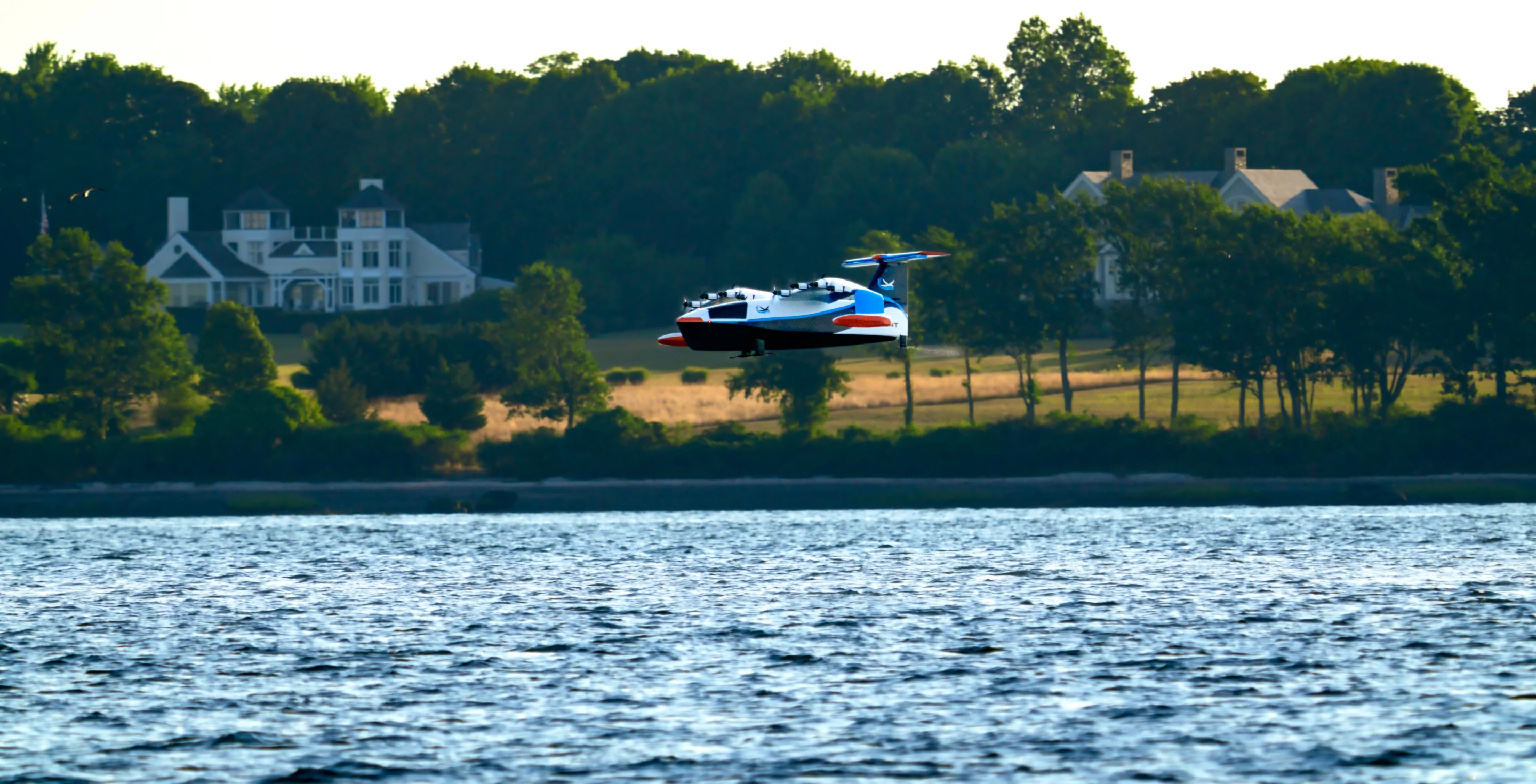 The Seaglider uses automated flight controls to keep it within about a wingspan of the surface, to take advantage of the wing-in-ground effect