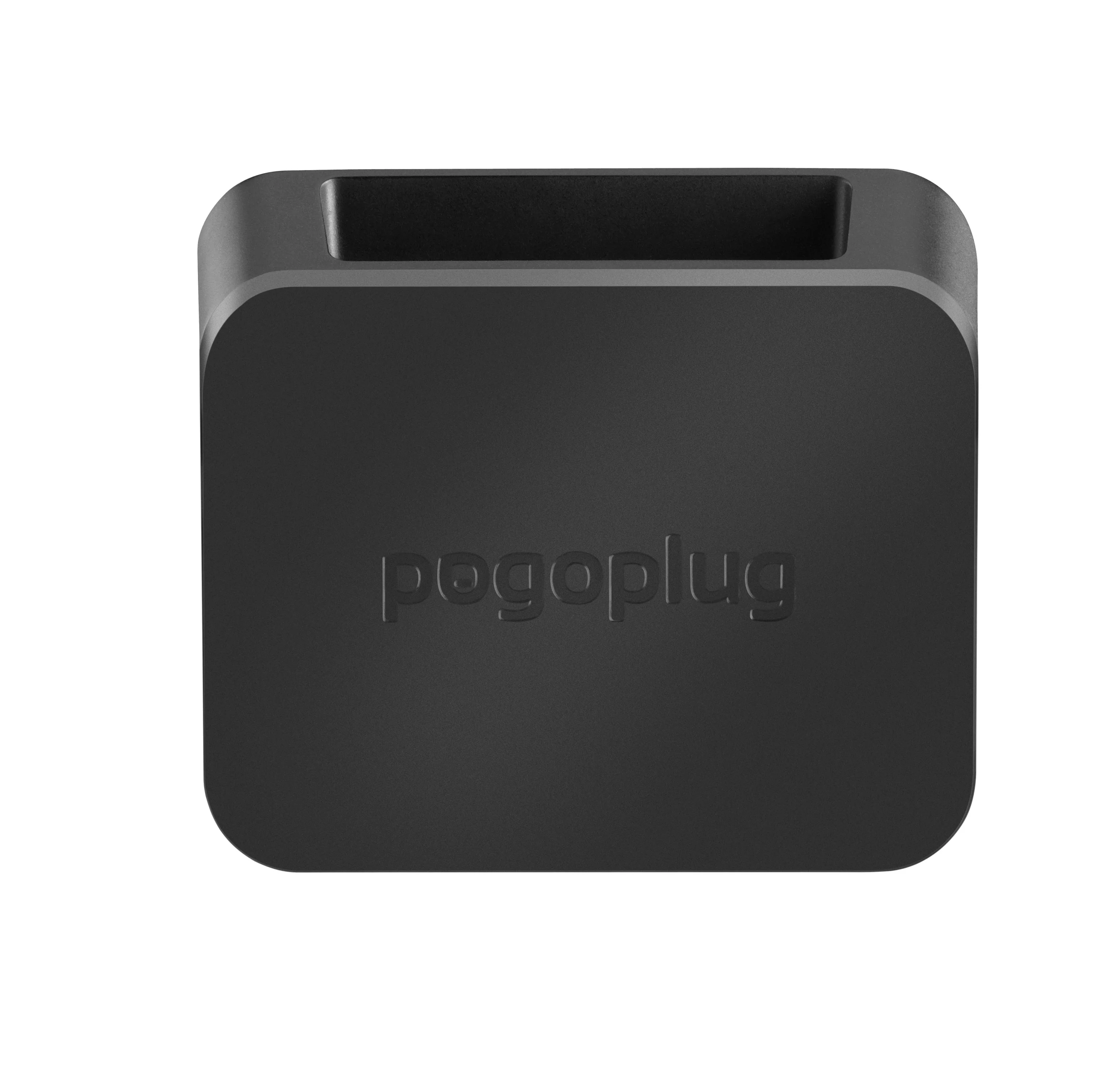 Top view of the Pogoplug Mobile at-home personal media storage and streaming device for mobile users