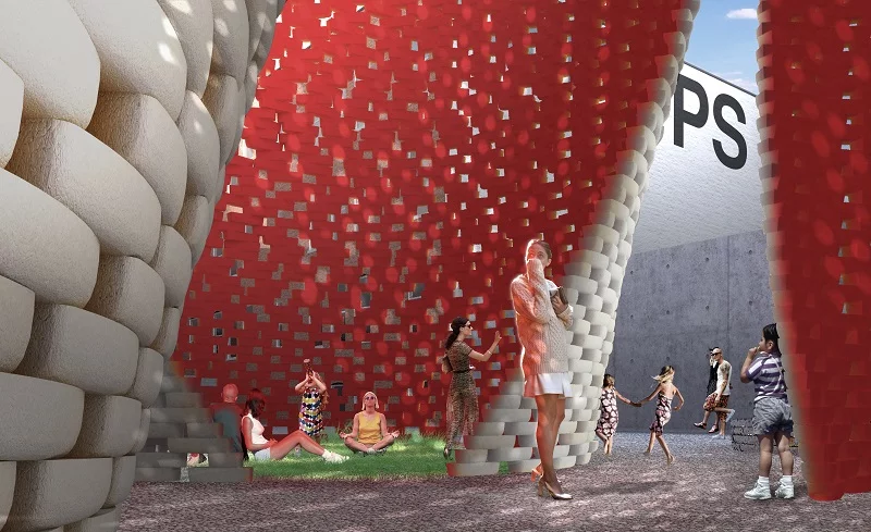 The sculpture will play with create a micro-climate and light effects