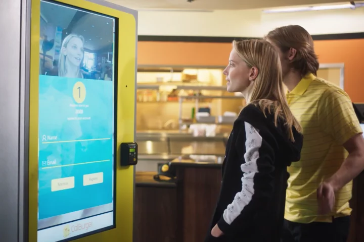 This kiosk recognizes your face and brings up past orders instantly