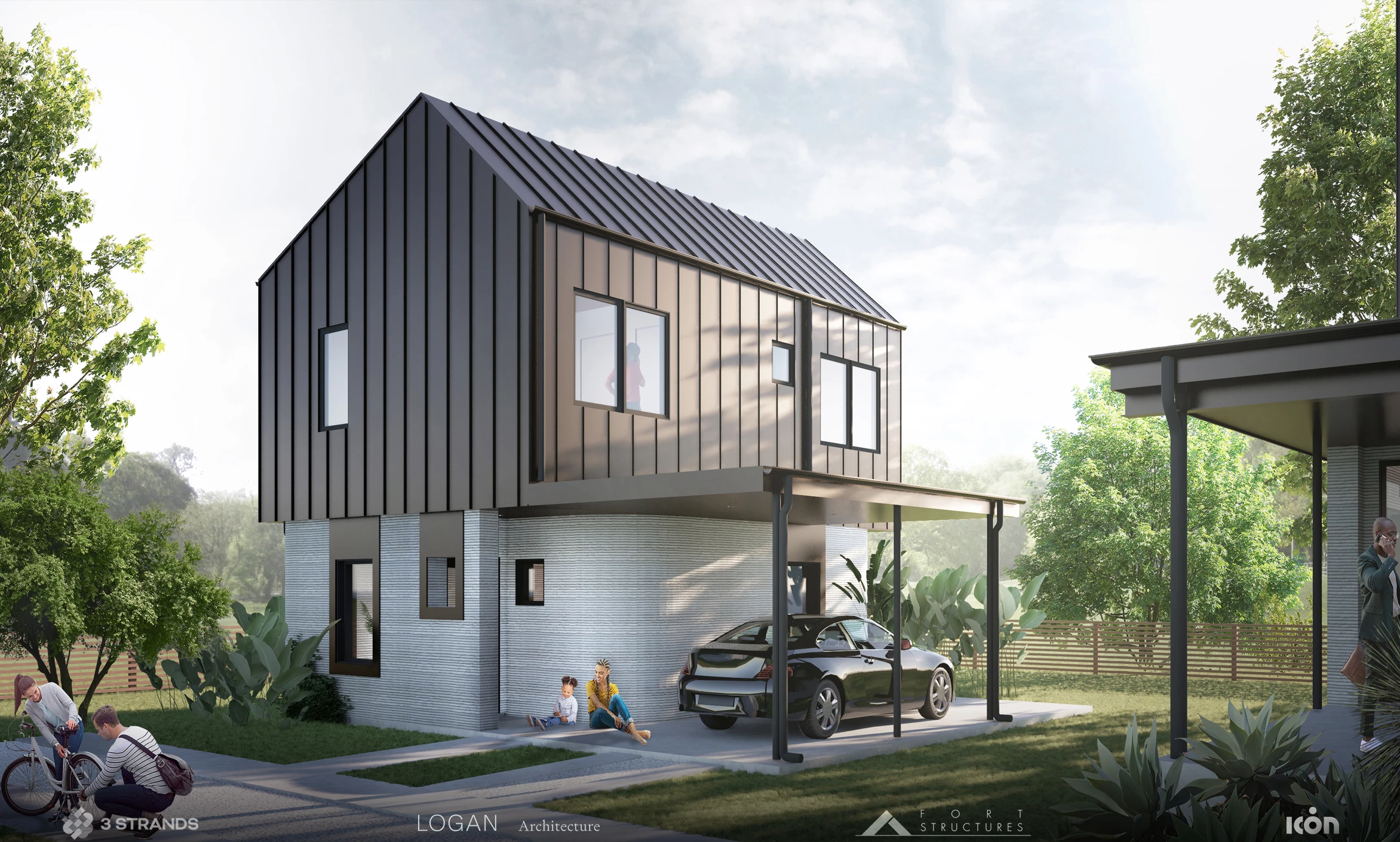 The 3D-printed homes come in several different shapes and styles
