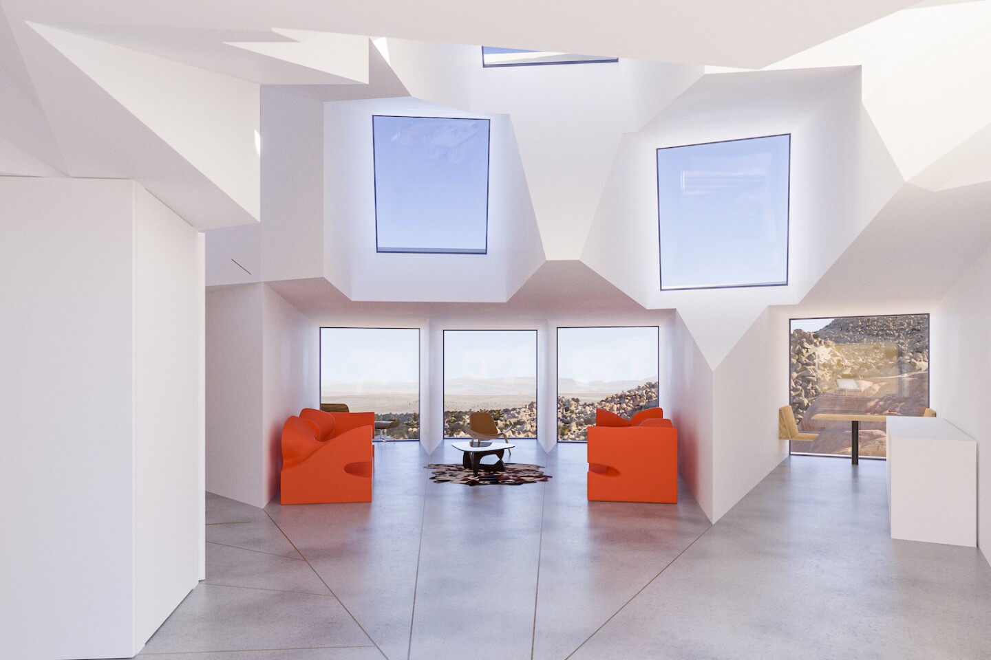 Another shot of the Joshua Tree Residence's living room