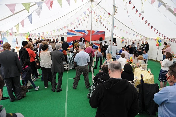 Press and supporters gather for the Google-supported Bletchley Park fundraiser on August 4 (Photo: Google)
