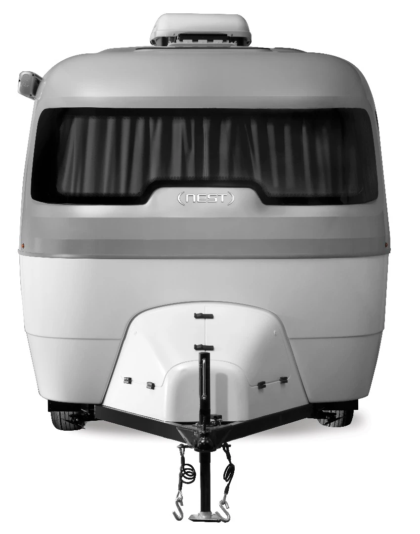 The front window is inspired by a ski goggle lens