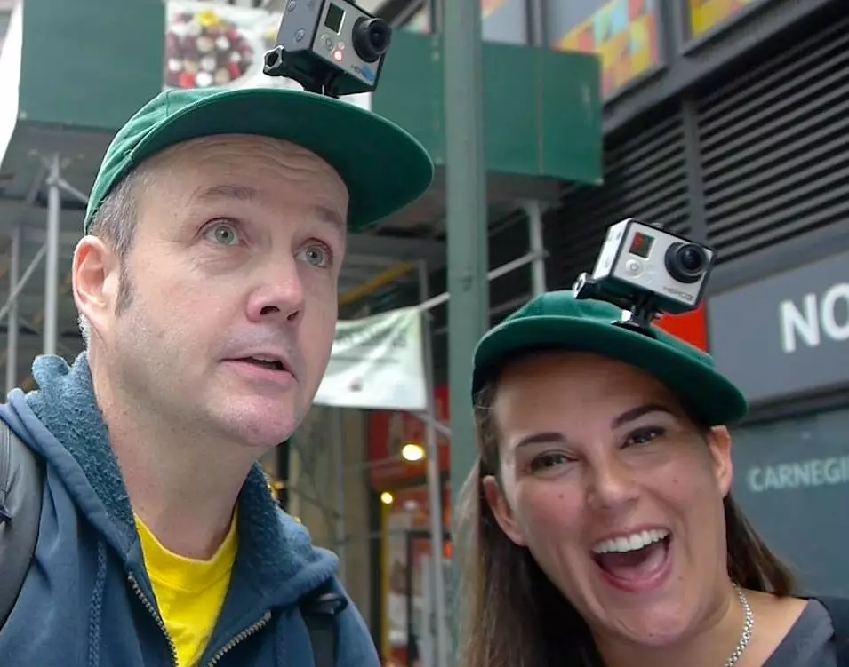 GoPro Hero3 cameras are worn by Rich and the players, to get POV shots