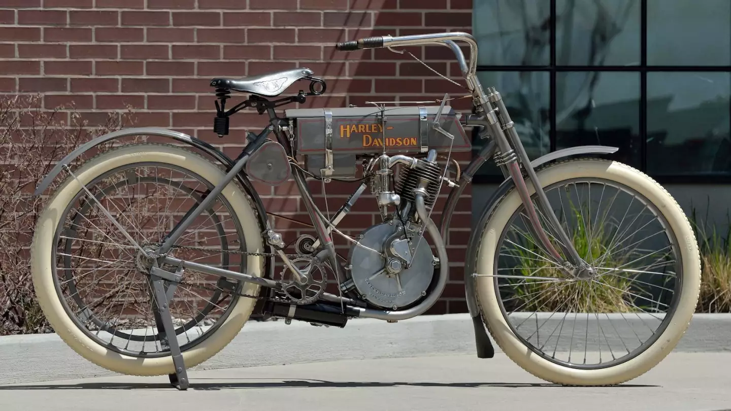 One of the very earliest Harley-Davidsons known, this 1908 Harley-Davidson Strap Tank is expected to sell for between $500,000 and $650,000, which would make it one of the most valuable motorcycles ever sold at auction.