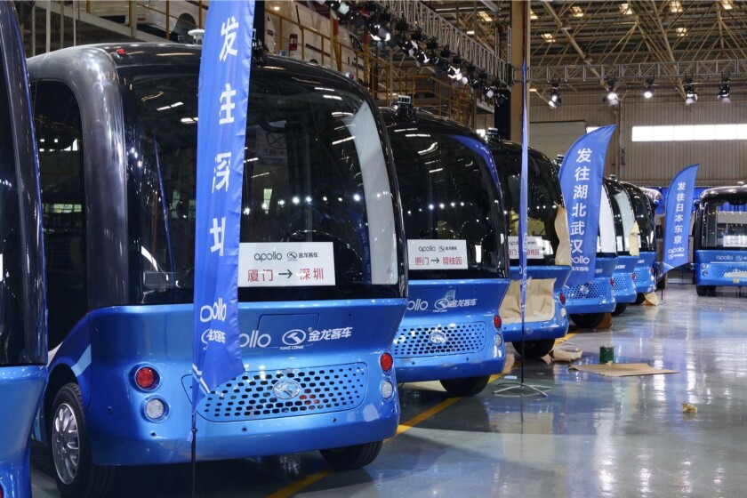 Volume production of the Apolong L4 autonomous mini bus has begun, ahead of a global debut at the Baidu World conference in November, 2018