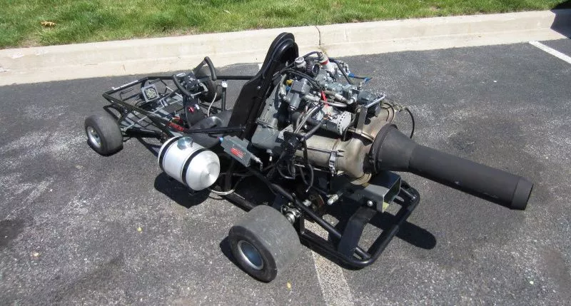 Seth Kettleman's custom-built jet-powered go-kart