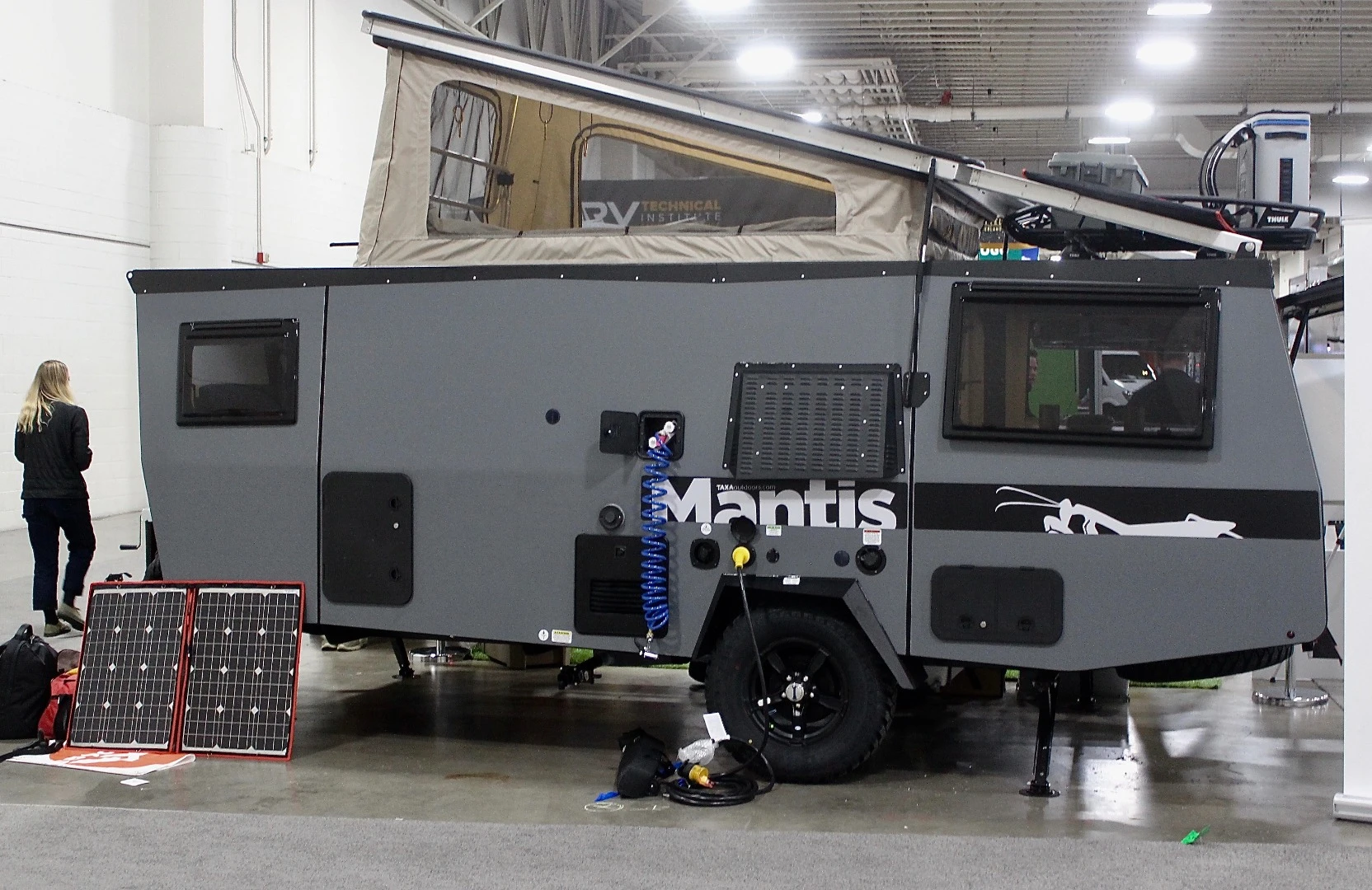 Taxa previewed updates on three of its models at RVX, and the updated Mantis will include additions like a removable indoor/outdoor table and a removable fridge/freezer for more versatile camping and adventure